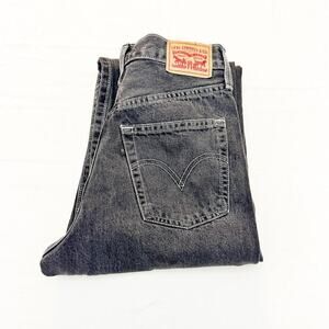 Levi's Ribcage Straight Ankle Button Front Gray Wash Denim Jeans Size 27